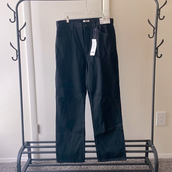 Uniqlo Regular Fit Straight Black Jeans sz 32 - Picture 1 of 6